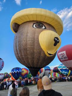 Smokey The Bear Balloon ~ I was about 10 feet from the Gondola while the balloon was being inflated!