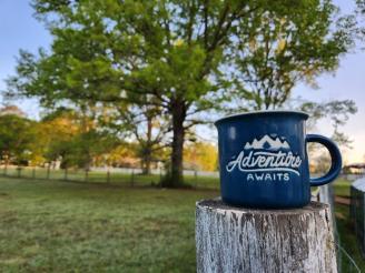 Coffee ~ My favorite coffee mug goes everywhere.