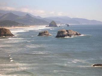 Mountains Meet Ocean ~  This was a view from a walk taken in a state park. The movie, Goonies, was filmed in this area!. 