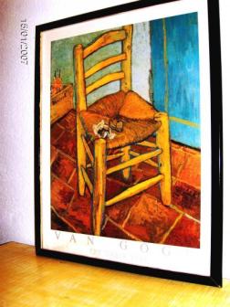 The Chair. Vincent van Gogh ~  A print similar to this one (but unframed) is referred to in the poem  [Link To Item #1204263]  .
