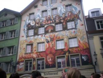 Stadtviertel ~  Most of the buildings in the stadtviertel are painted like that. 