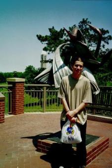 Brad at graduation (MSW) ~  in front of the Korean War Memorial. 