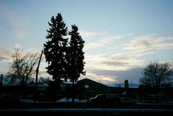 Sunset silhouette ~  Who says the sun never comes out in Missoula in the winter? Anyone who lives there! 