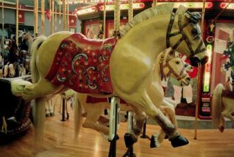 Sleipnir ~  with his saddle of rosmaling. A Carousel for Missoula 