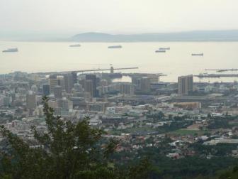 Cape Town ~  A small piece of downtown Cape Town from on top of Table Mountain. 