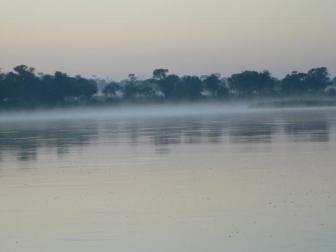 Mists on the Kavango ~  The Kavango River the morning we left Ngepi Camp for Etosha. 
