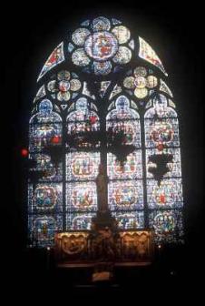 Stained Glass Window ~ One of many stained glass windows in Notre Dame Cathedral.