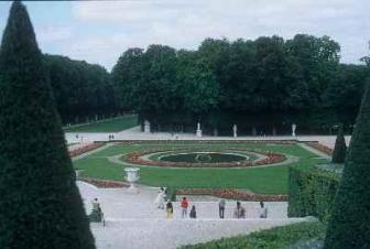 Gardens at Versailles ~ Looking out from a courtyard at the palace.