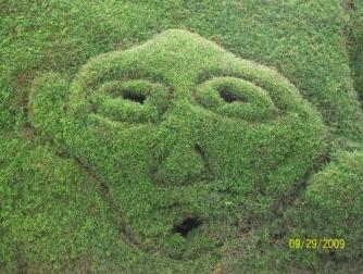 Face in the bush ~  Zarcero, Alvaro Ruiz, Alajuela, Costa Rica. One of the many faces Evangelico Blanco has carved in the wall of hedge surrounding his topiary gardens in Zarcero's park. 