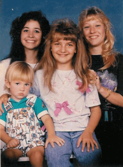 1992 ~ The gorgeous chic with the jet black hair is my best friend, Diane. The hot, blonde next to her is ME! The precious blonde boy is Cody, Diane's first child and the darling girl is my step-daughter, Jessica.
