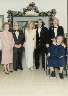 My Wedding Day! ~  My Wedding Day to Howard 12-15-90.  Both set of parents have since passed on.  My foster parents on the left, Howard's parents on the right.  Howard and I only have each other, and our four-legged kids.  We were married in the famous French Quarter of New Orleans, our hometown.  Howard is my second (and last) marriage.  I never had children. 