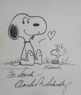 Charles Schulz - Peanuts ~ Snoopy and Woodstock are printed, the little *Heart* is hand-drawn.