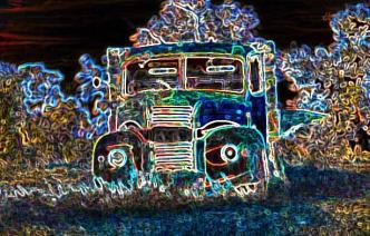 Neon Truck ~  Photo Painted Pixel Play. 