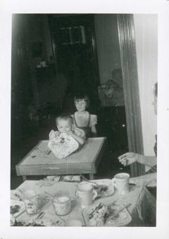 Even The Plate's Delicious! ~  My first birthday party.  Taken around December 12, 1953 