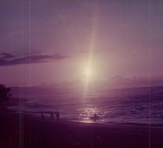 Surfer At Sunset Beach, January 1977 ~ I snapped this photo 42 years ago!  I 're-discovered' this photo recently, and thought I'd post it.  Taken with a Yashica 35 mm camera