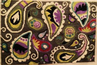 Paisley ~ Back-stitch needlepoint  

This was my first back-stitch piece in decades.