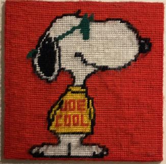 Joe Cool ~ This was my first-ever back-stitch piece created when I was 18 years of age.  It is, also, my name/user icon.