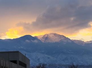 Pike's Peak as seen from my hotel in Colorado Springs ~  No description included. 