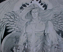Angel Warrior Mihdael; mixed media by Melinda Reynolds