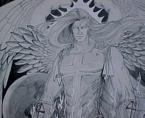 Angel Warrior Mihdael; mixed media by Melinda Reynolds