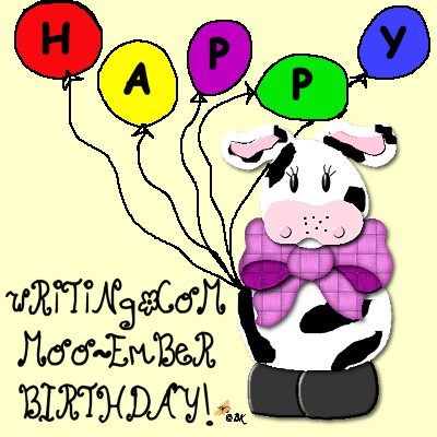 Bovine Writing.Com Member Birthday cNote