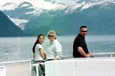 My son, his wife, and the younger daughter during glacier cruise