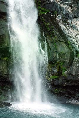 The waterfall is located across the canal from Whittier