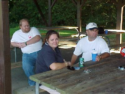Hamming it up again in a conversational lull.