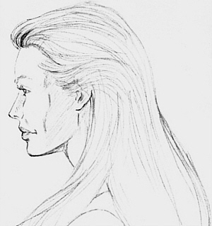 Rough pencil sketch of Eve