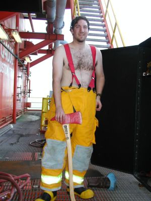This is me at work, at a fire drill...took a second for a photo shoot...