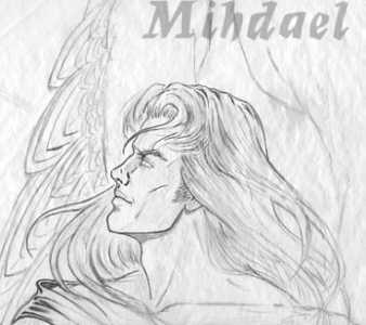 Rough pencil sketch Angel Mihdael