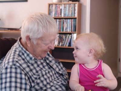 My great-grandaughter with her PaPa