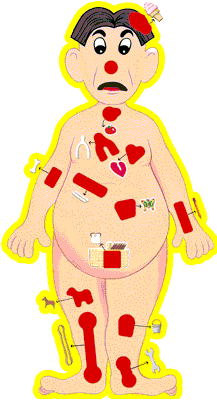 Cavity Sam, the naked guy from the Milton Bradley board game "Operation"