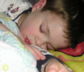 My four year old grandson, Kevin, sleeping.