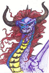 This is an ink drawing o Daumion, the dragon from my novel.