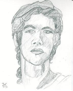 This is a sketch of Rook,the main character of The Dragon's Curse.