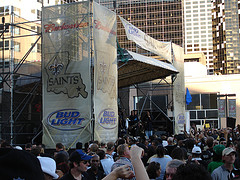 the stage set up outside for the outdoor acts...