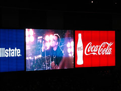 Bono on the big screen as U2 performed inside the Superdome...