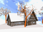 Animated cabin in Winter.
