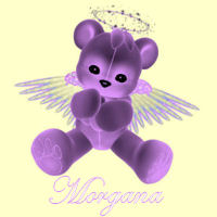 adorable light purple angel bear