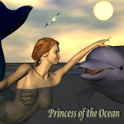 Beautiful Mermaid and dolphin Poser by Angel.