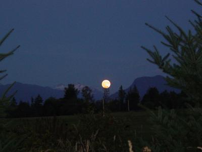Moon over the mountains.