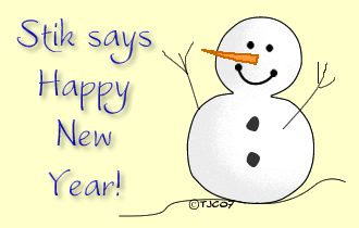 This snowman enjoys celebrating the New Year!