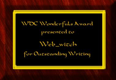 Outstanding Writing, plaque from WDC Wonderfuls