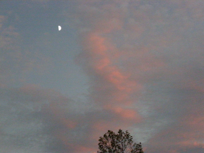 Moonrise during Sunset in Wears Valley, TN