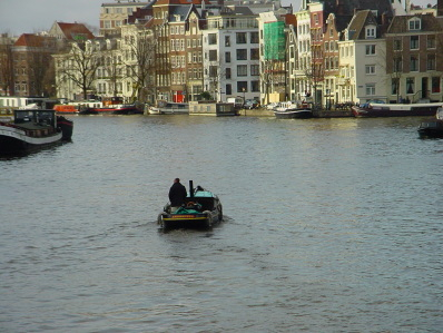 The river Amstel in the center of Amsterdam.