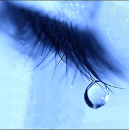 A blue teardrop