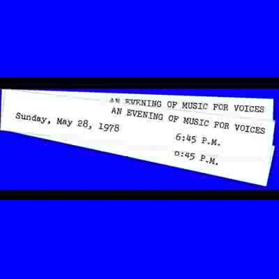 voice recital May 28, 1978