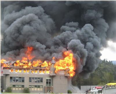 Historic Building Burning