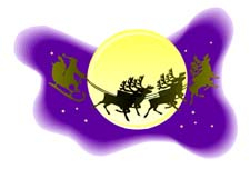 Silhouette sled santa